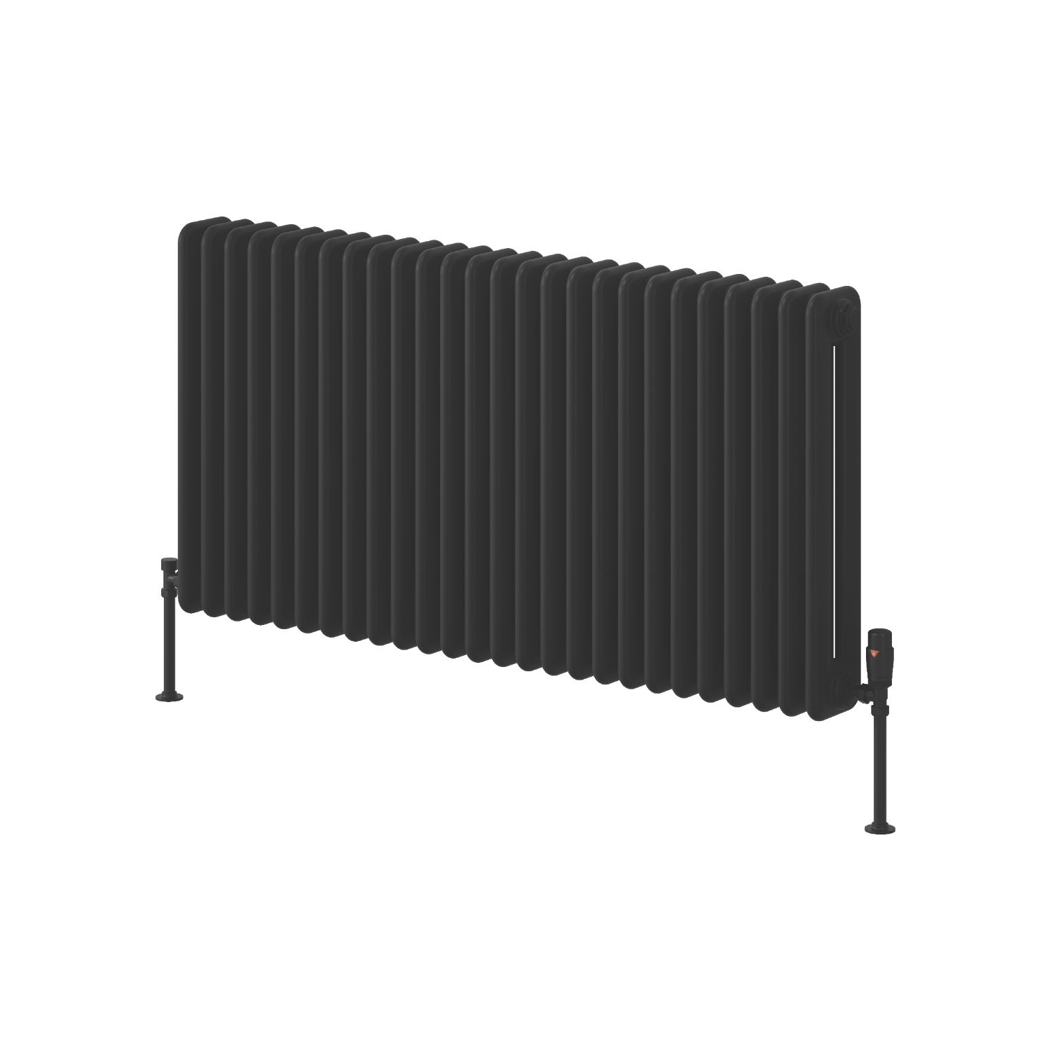 Reina 600mm x 1175mm 6676BTU Black Horizontal 2 Column Radiator (932LH)