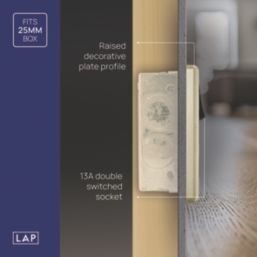 LAP  13A 1-Gang SP Switched Socket + 3A 18W 2-Outlet Type A & C USB Charger Antique Brass with Black Inserts