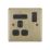 LAP  13A 1-Gang SP Switched Socket + 3A 18W 2-Outlet Type A & C USB Charger Antique Brass with Black Inserts