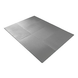 Interlocking Floor Tiles Grey 20mm 12 Pack