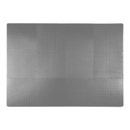 Essentials  Interlocking Floor Tiles Grey 20mm 12 Pack