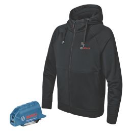 Bosch GHH 12+18V XA 12 / 18V Li-Ion Airstream Heated Hoodie Black Large 41" Chest - Bare