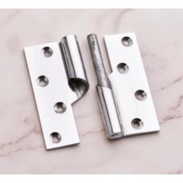 Smith & Locke Polished Chrome  Rising Butt Hinges  100mm x 84mm 2 Pack