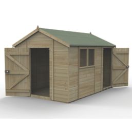 Forest Timberdale 8' 6" x 12' (Nominal) Reverse Apex Tongue & Groove Timber Shed with Base & Assembly