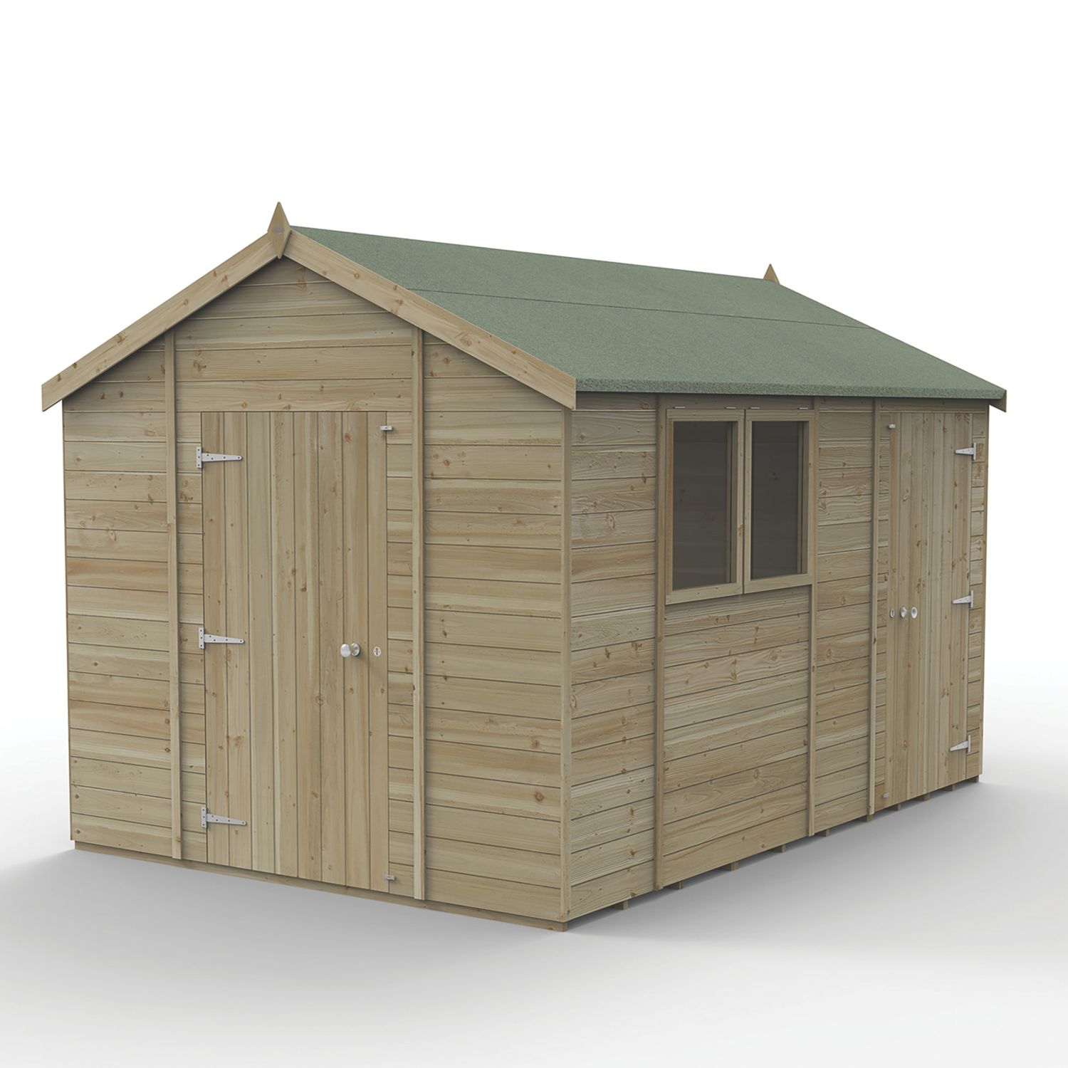 Forest Timberdale 8' 6" x 12' (Nominal) Reverse Apex Tongue & Groove Timber Shed with Base & Assembly (932TF)