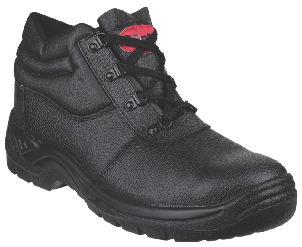 Centek FS330 Size 10 Black Steel Toe Cap Safety Boots - Screwfix