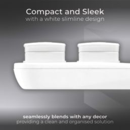 Masterplug 13A 4-Gang Unswitched  Extension Lead White 5m