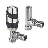 Terrier Terrier Decorative Anthracite Angled Thermostatic TRV & Lockshield  15mm x 1/2"
