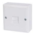 Essentials  1-Gang Slave Telephone Socket White