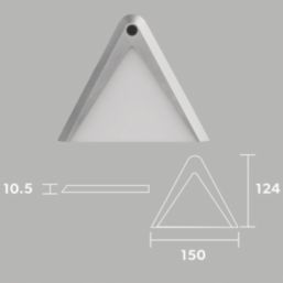 4lite Hampton Triangular LED Silver Cool White Under Cabinet Lights Without Bezel 11W 200lm 3 Pack