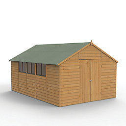 Forest  10' x 14' 6" (Nominal) Apex Shiplap T&G Timber Shed with Base & Assembly