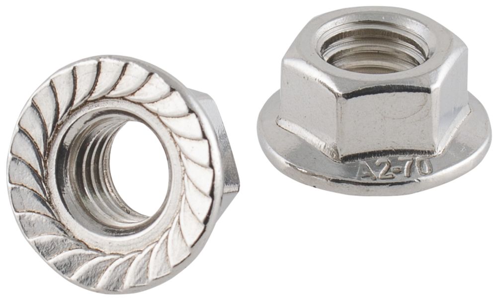 Easyfix A2 Stainless Steel Flange Head Nuts M10 100 Pack Screwfix