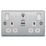 LAP  13A 2-Gang SP Switched Wi-Fi Extender Socket + 2.1A 10.5W 1-Outlet Type A USB Charger Polished Chrome with White Inserts