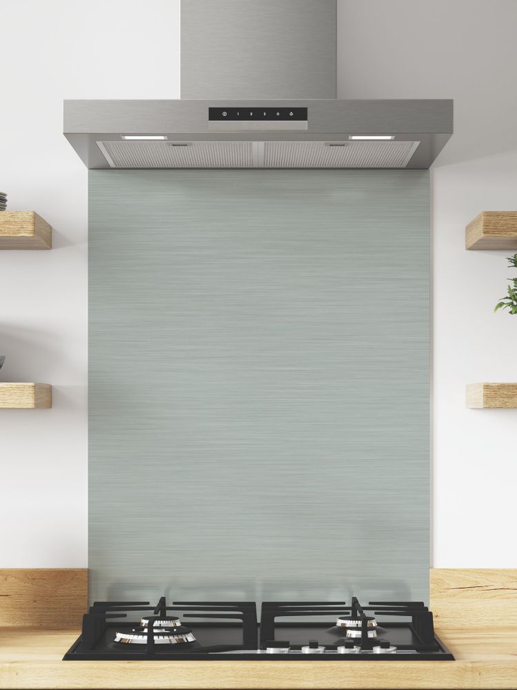 Wilsonart  Brushed Steel / Brushed Titanium Hob Splashback 600mm x 800mm x 4mm