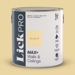 LickPro Max+ 2.5Ltr Yellow 07 Matt Emulsion  Paint