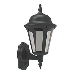 4lite  Outdoor LED IP65 Wall Lantern With PIR Sensor Black 8W 550lm