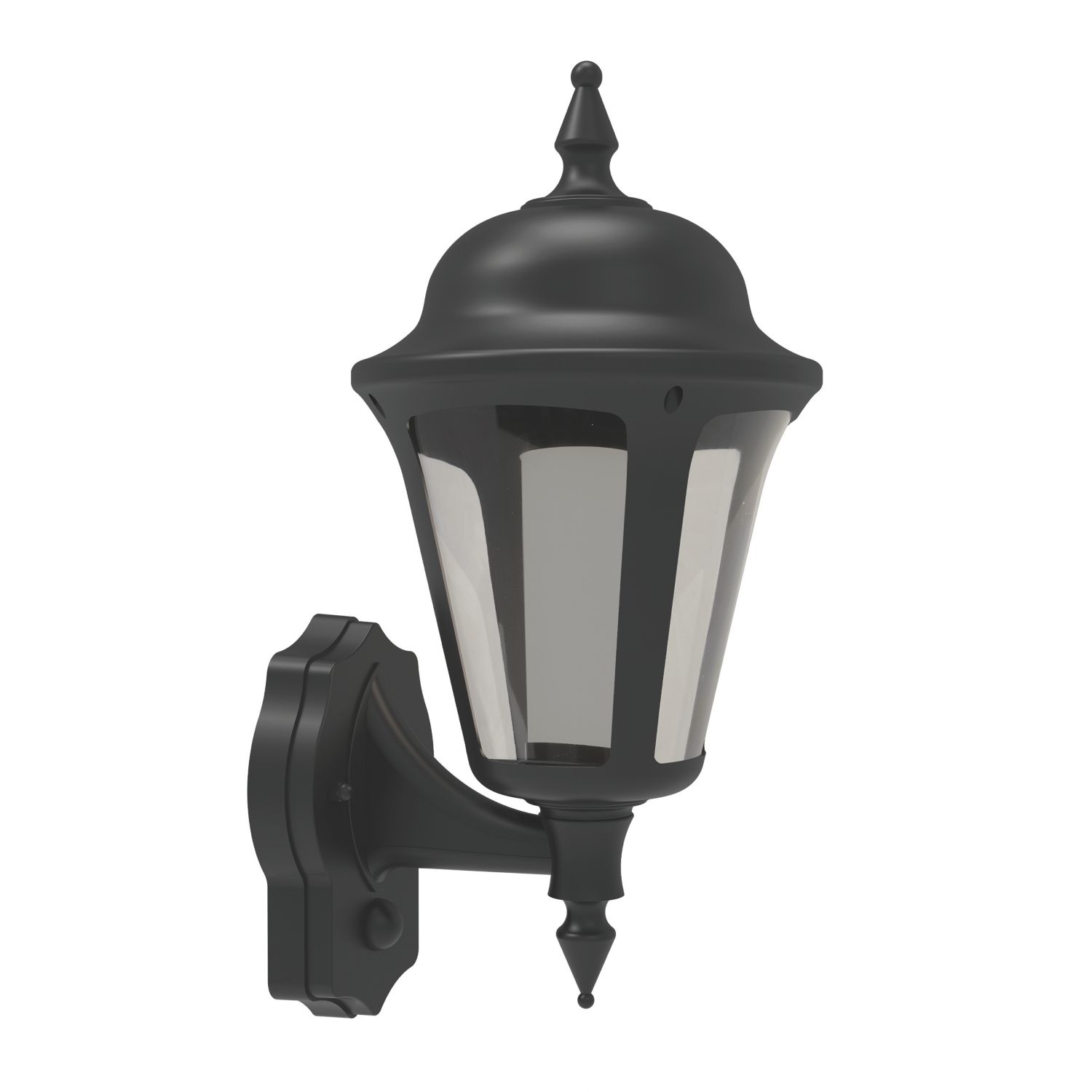4lite Outdoor LED IP65 Wall Lantern With PIR Sensor Black 8W 550lm (933RR)