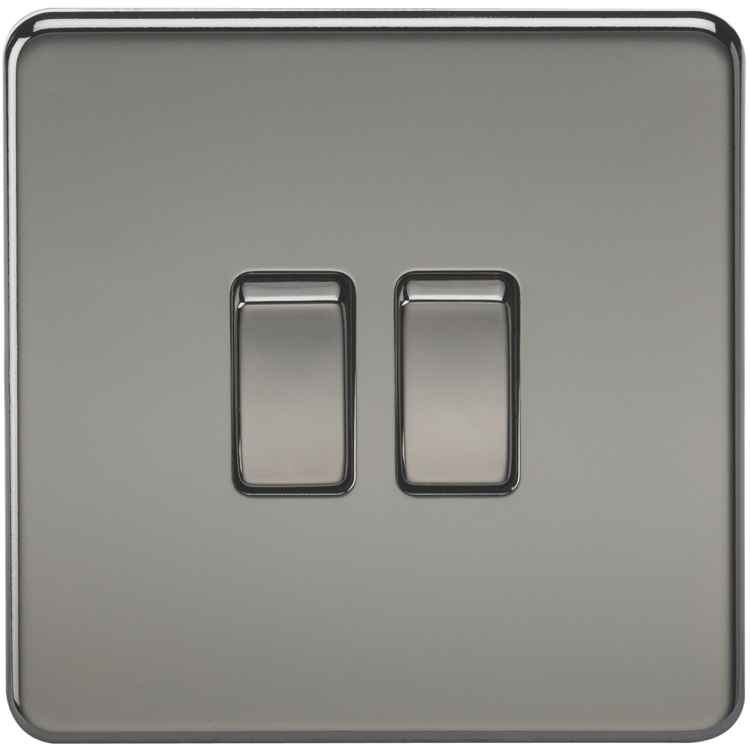 Knightsbridge 10AX 2-Gang 2-Way Light Switch Black Nickel (933TX)