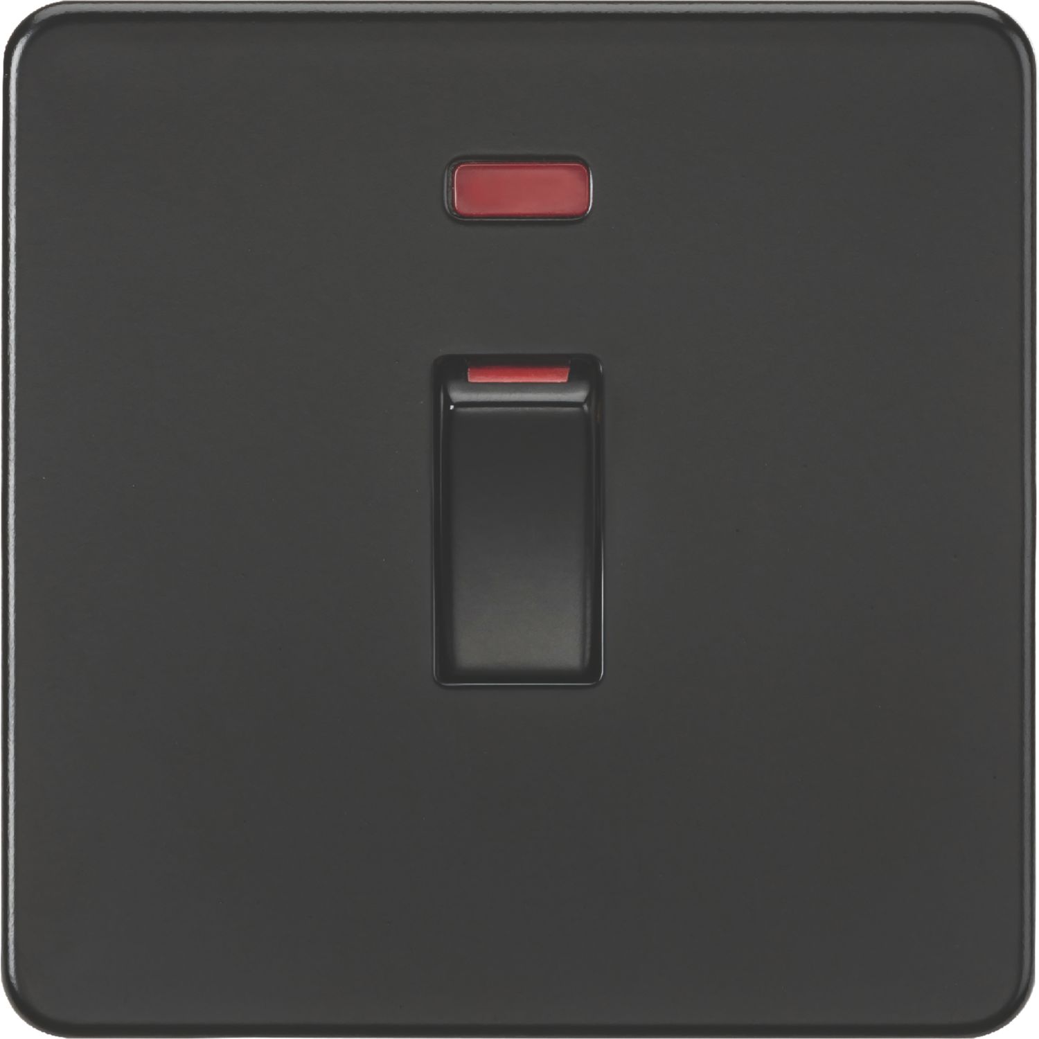 Knightsbridge 45A 1-Gang DP Control Switch Matt Black with LED (933TY)
