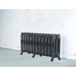 Arroll 470mm x 994mm 3685BTU Black / Silver Cast Iron 3 Column Radiator
