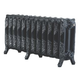 Arroll 470mm x 994mm 3685BTU Black / Silver Cast Iron 3 Column Radiator
