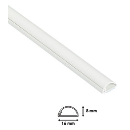 D-Line Plastic White Micro Decorative Trunking 34 Pcs