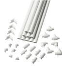 D-Line Plastic White Micro Decorative Trunking 34 Pcs