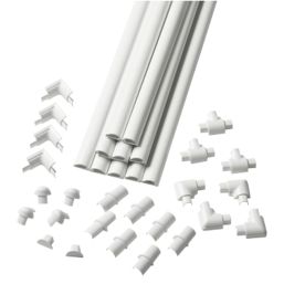 D-Line Plastic White Micro Decorative Trunking 34 Pcs