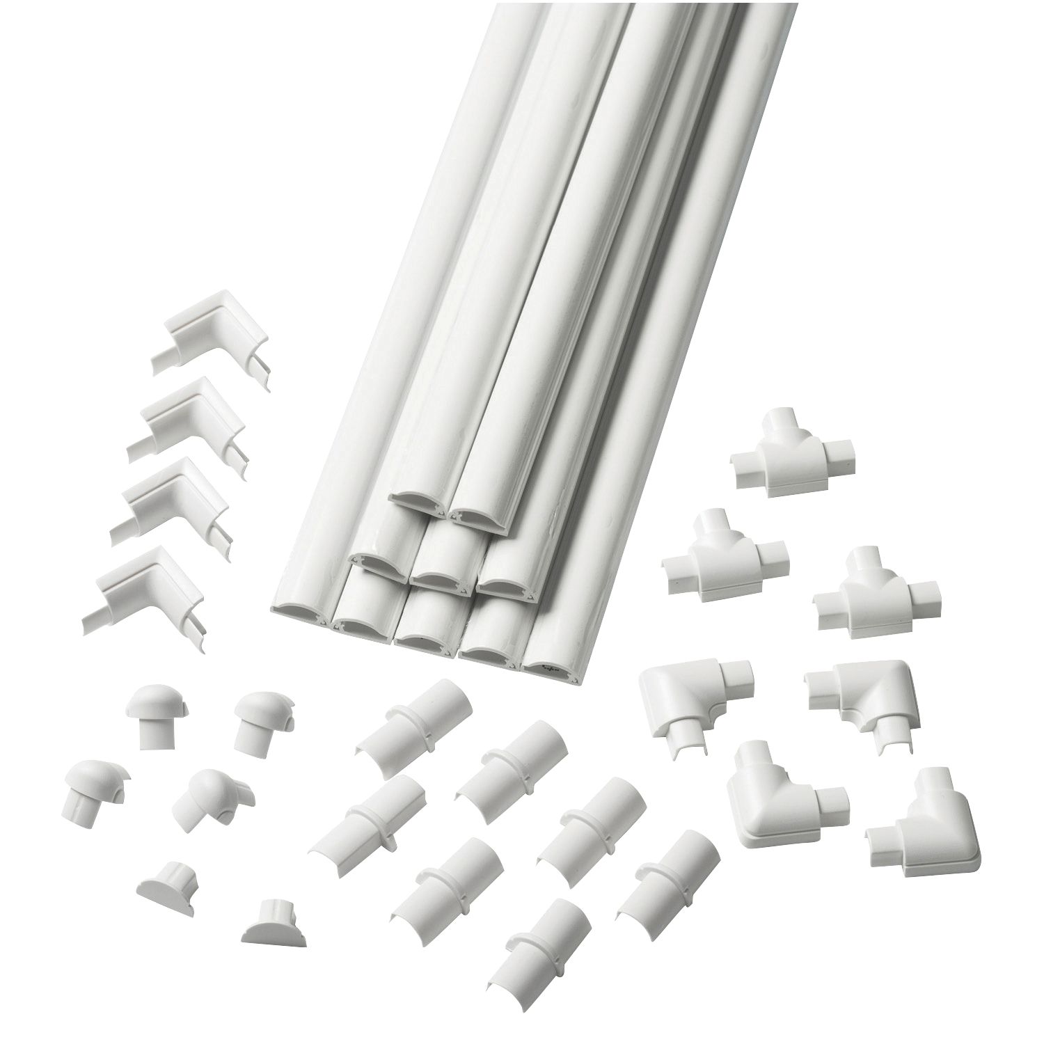 D-Line Plastic White Micro Decorative Trunking 34 Pcs (93462)