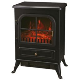 Refurb   Black Electric Stove Fire 415mm x 548mm