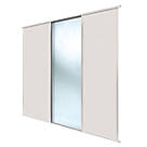 Spacepro Classic 3-Door Sliding Wardrobe Door Kit Cashmere Frame Cashmere / Mirror Panel 2672mm x 2260mm