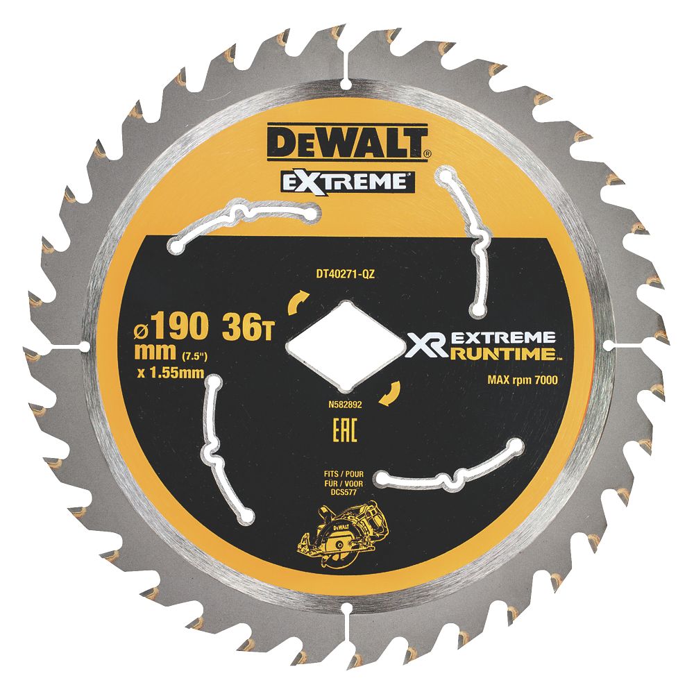 DeWalt Wood Circular Saw Blade 190mm x 30mm 36T Screwfix