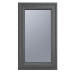Crystal  Left-Hand Opening Obscure Triple-Glazed Casement Anthracite on White uPVC Window 610mm x 965mm