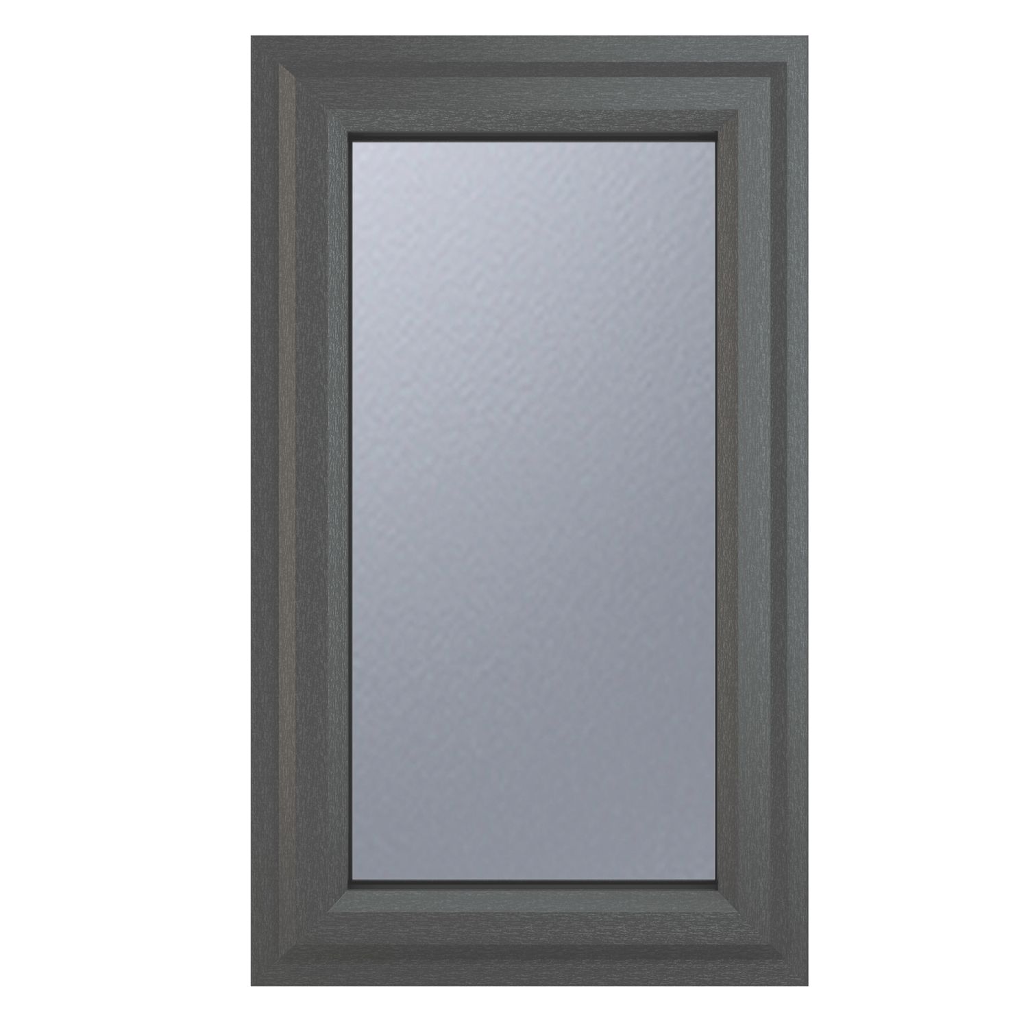 Crystal Left-Hand Opening Obscure Triple-Glazed Casement Anthracite on White uPVC Window 610mm x 965mm (934JN)