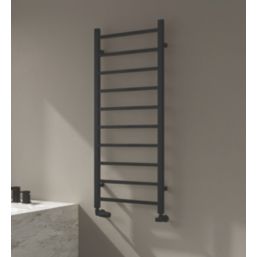 Reina 800mm x 300mm 663BTU Black Flat Designer Towel Radiator