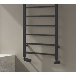 Reina 800mm x 300mm 663BTU Black Flat Designer Towel Radiator