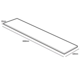 Wilsonart  Matt White/Grey Marble Effect Laminate Worktop 3000mm x 620mm x 22mm
