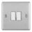 LAP  20A 16AX 2-Gang 2-Way Light Switch  Brushed Stainless Steel with White Inserts
