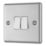 LAP  20A 16AX 2-Gang 2-Way Light Switch  Brushed Stainless Steel with White Inserts