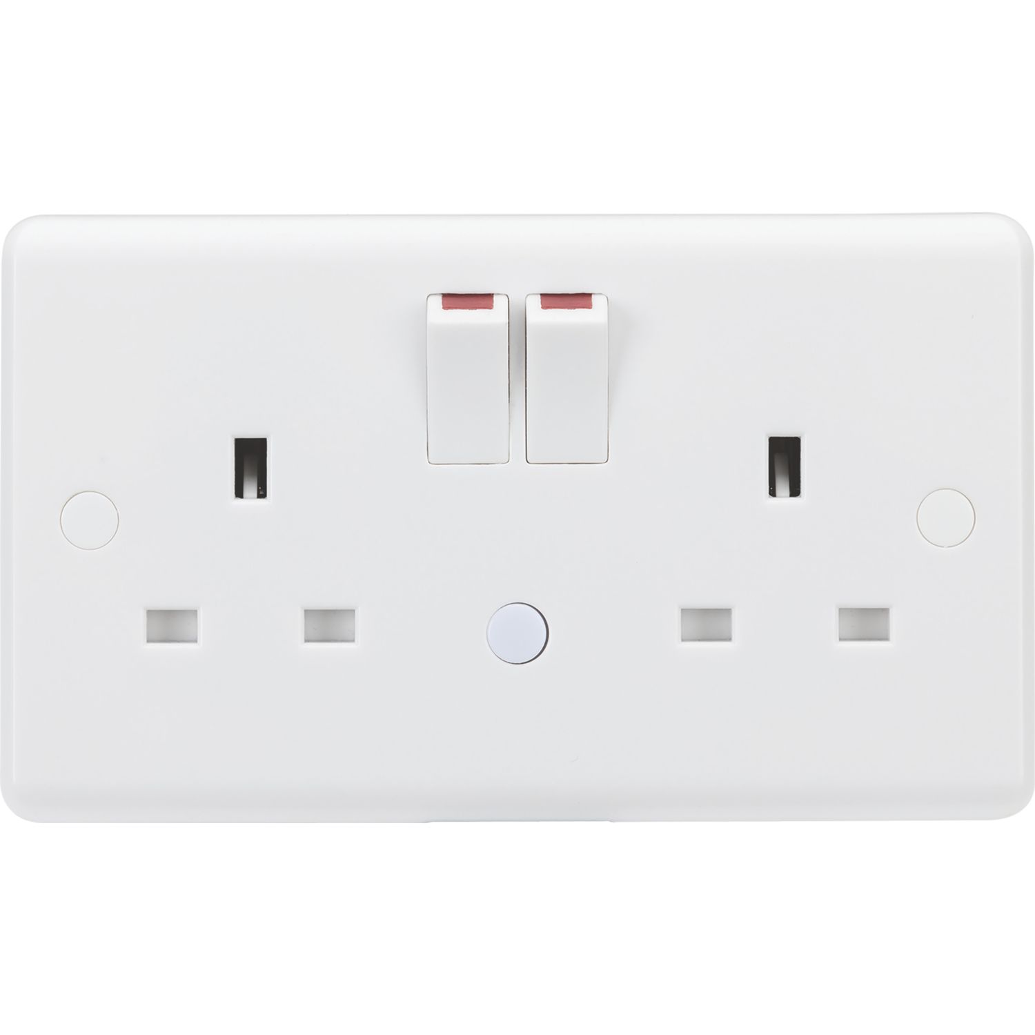 Knightsbridge 13A 2-Gang DP Switched Socket with Night Light White (934PY)