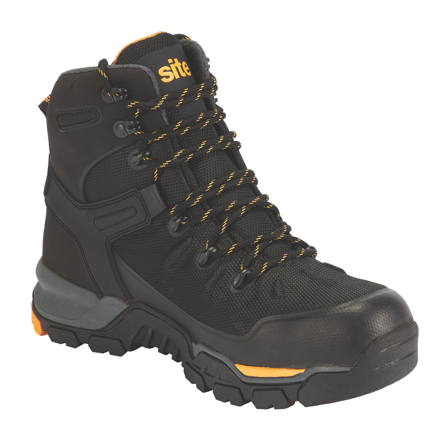 Site Densham Size 7 Black Safety Boots (934RV)