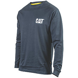 CAT Trademark Banner Long Sleeve T-Shirt Dark Marine Small 36-38" Chest