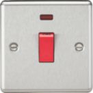 Knightsbridge  45A 1-Gang DP Control Switch Brushed Chrome with LED