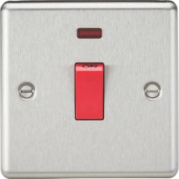 Knightsbridge  45A 1-Gang DP Control Switch Brushed Chrome with LED