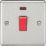 Knightsbridge  45A 1-Gang DP Control Switch Brushed Chrome with LED