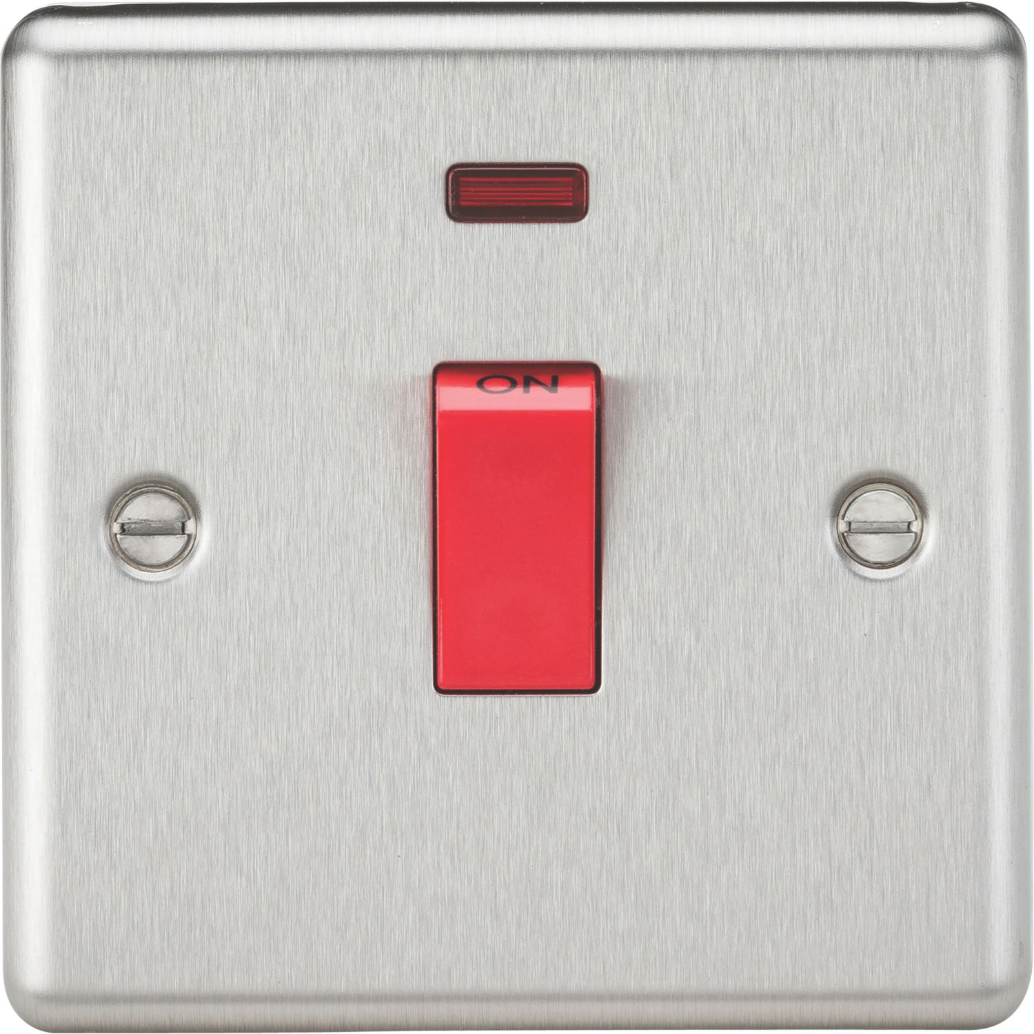 Knightsbridge 45A 1-Gang DP Control Switch Brushed Chrome with LED (934VR)