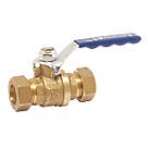 Pegler PB350 Compression Full Bore 22mm Lever Ball Valve with Blue Handle