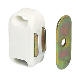 Magnetic Cabinet Catches White 32mm X