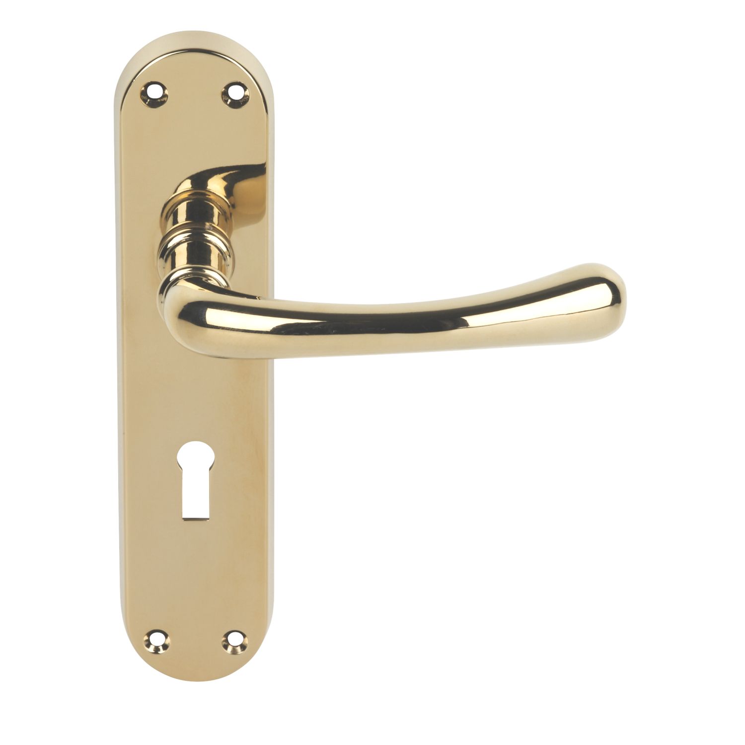Serozzetta Ibra Lever on Backplate Lock Pair Polished Brass (93551)