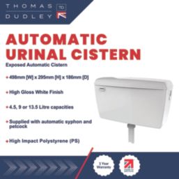 Thomas Dudley Ltd  Automatic Urinal Cistern 13.5Ltr